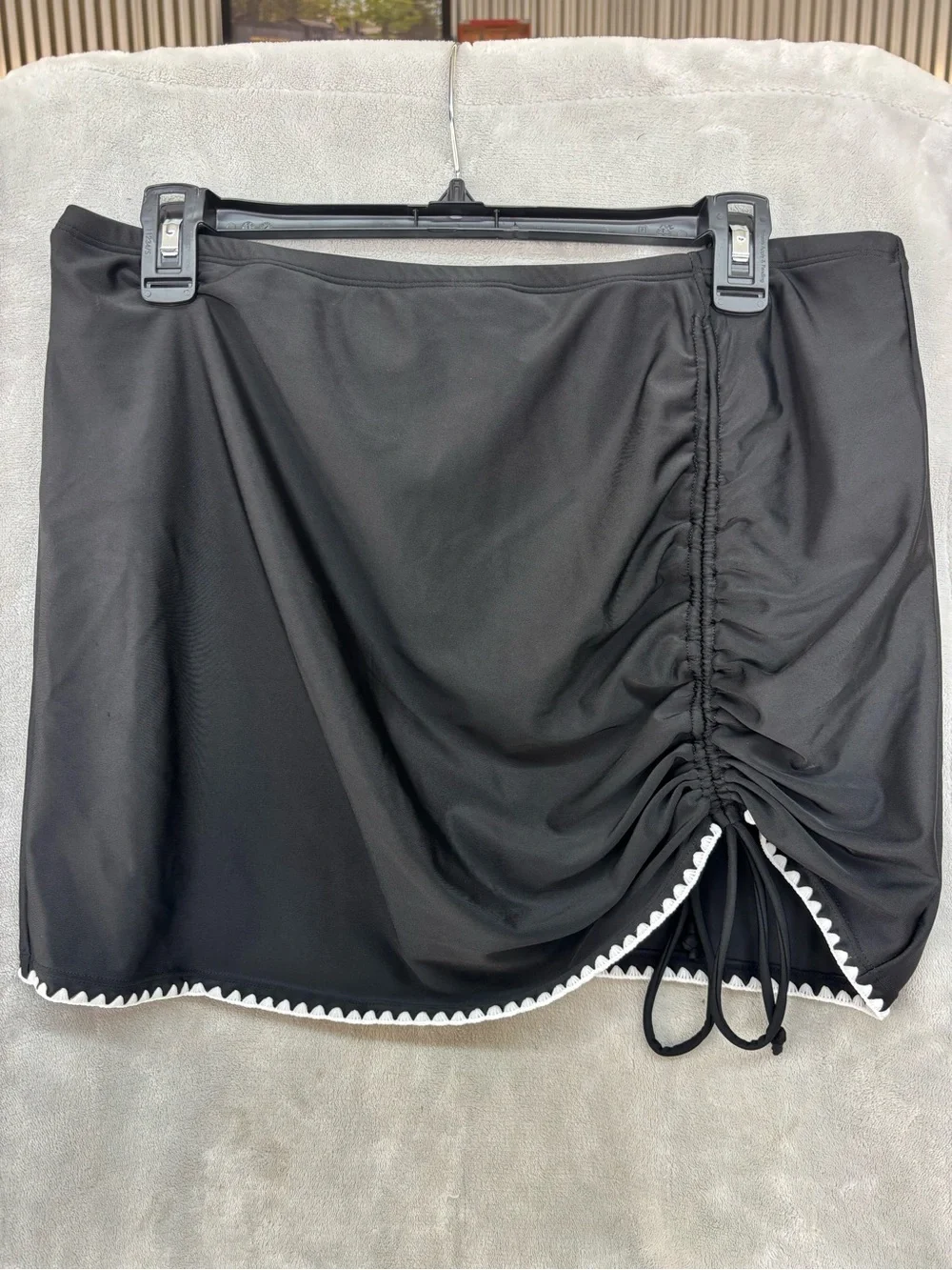 Black V-Neck Swim Tankini with Contrast Trim